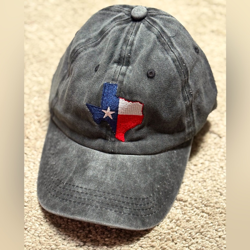 New Texas baseball dad hat embroidered on gray background os
